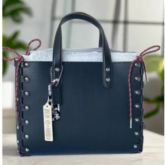 Coach Medium Re Laceable Tote Coachtopia Black Leather CO667 Crossbody - Picture 1 of 15